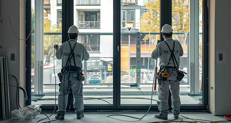 Patio Door Glass Replacement with Built-In Blinds in Valrico, FL